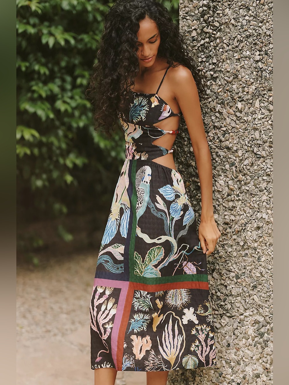 NWT Size M - Celandine x Sarah Gordon Cotton Blend Cutout Midi Dress (US$128)